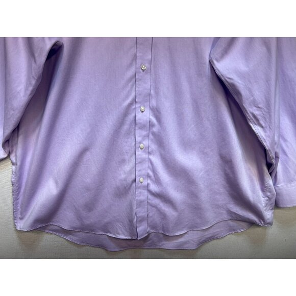Buttoned Down Men's Dress Shirt Lightweight Size 19 Light Purple Long Sleeve - Picture 8 of 11